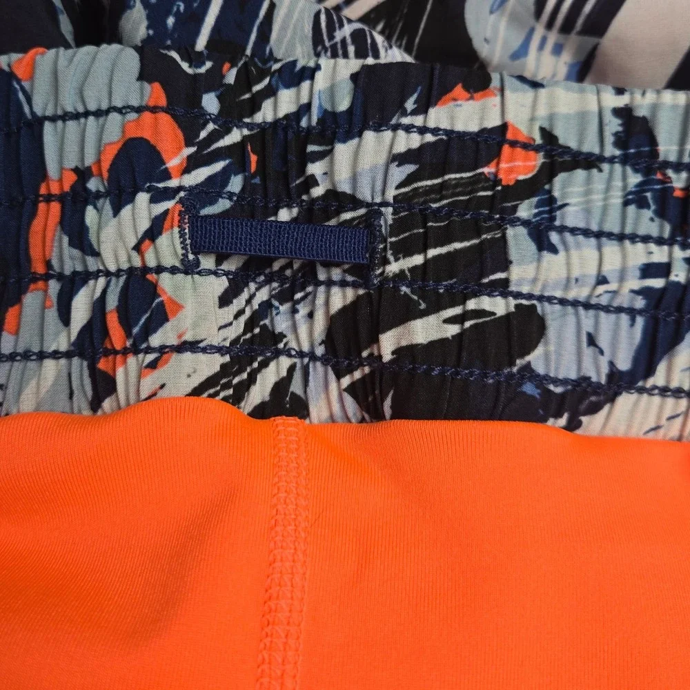 GapFit GTrack Running Shorts Abstract Print‎ Lined Neon Orange Womens M